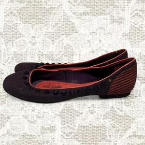 Studded purple and striped Diesel flats
